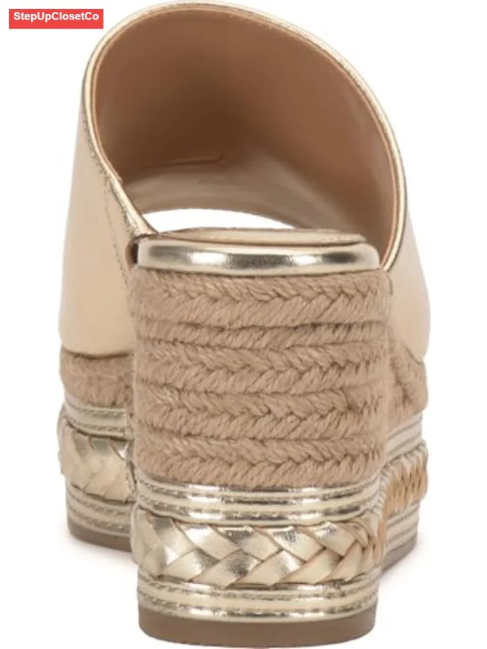 Leather Espadrille Wedge Platform Sandals Slip-On Open Toe